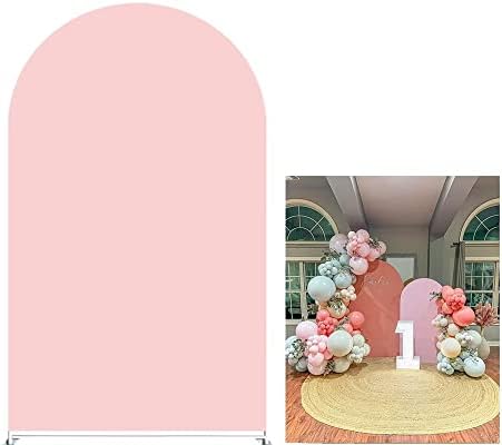 Capa de cenário de arco rosa claro de dupla face para festa de aniversário de festas de aniversário decorações de chá de bebê