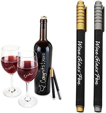 Generic 4 Wine Glass Markers Pen Gold Silver Erastable Weddings Party Drink Nome