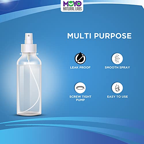 Moyo Natural Labs 4 oz garrafas de spray névoa fina em recipientes de viagem vazia, plástico de estimação de animais de