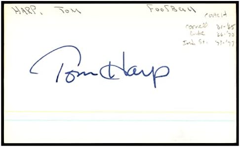 Tom Harp assinado cartão de índice 3x5 autografado HC Cornell Duke 87537 - Assinaturas de corte da faculdade