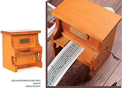 Tiras de papel de manivela de manivela de piano de madeira DIY Faça suas próprias notas de composição Caixa de música + perfurador + 30 tiras de fitas