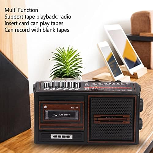 Cassete de boombox retro Player, clássico Rádio de Estéreo Retro Audio Audio de Audio AM SW, Cassete portátil de fita portátil, Cartão