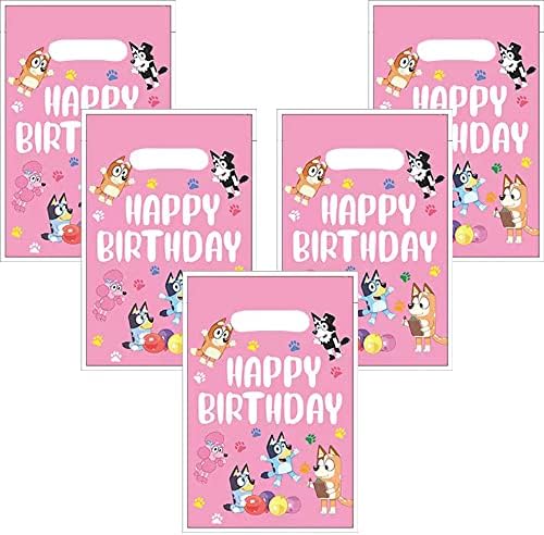 30pcs Pink Blueys Party Gift Sachs, Pink Blueys Gift Candy Sacts Festa de festa para crianças ， Pink Blueys Birthday Party Decorações