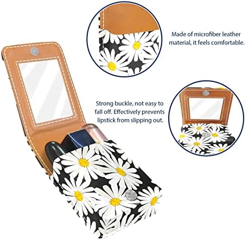 Margarida padrão de brilho labial Bolsa de armazenamento de batom portátil Bolsa de maquiagem Mini Cosmético bolsa de cosméticos