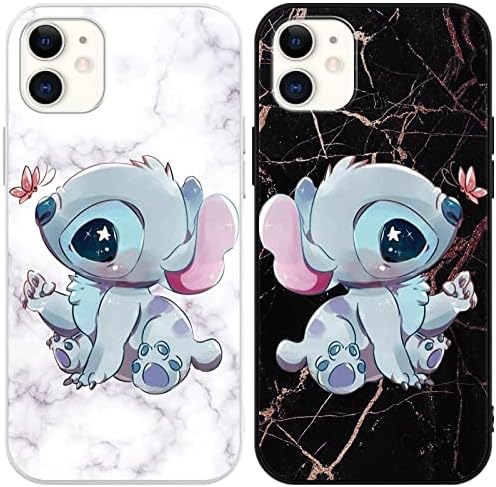 [2 pacote] Caso de desenho animado fofo para iPhone 12 Mini Caso, garotas Kids Kawaii Caso de ponto feminino Caixa de telefone