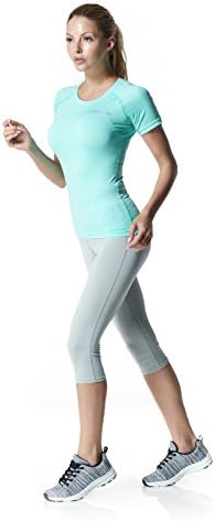 Treino esportivo feminino da TSLA Capri Leggings, exercícios de calças justas cortantes, calças de compressão atléticas UPF 50+,