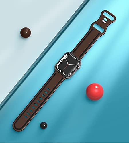 Gleen Sport Band Compatível com Apple Watch Band 38mm 40mm 41mm homens homens, pulseiras de silicone macio Iwatch Band para