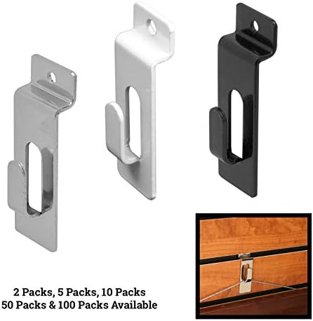 Slatwall Utility Notch Hook, cabide de imagem para grade de Slatwall e Slat, preto, 10 pacote