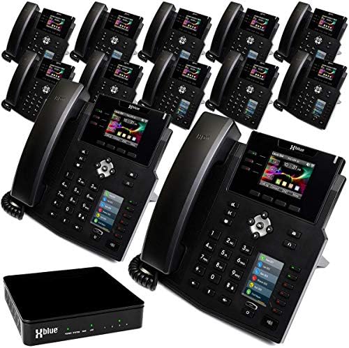 Pacote do sistema XB QB com 12 telefones IP IP9G, incluindo atendente automático, correio de voz, extensões de telefone