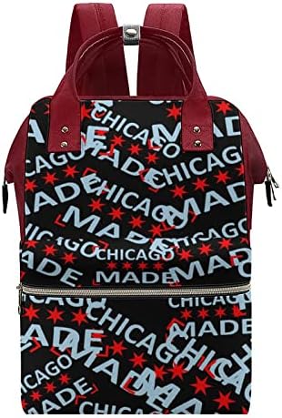 Funnystar Chicago fez bolsas de fraldas impressas BABPACK BAGPACK SACOS DE VIAGEM DE VIAGEM DE VIAGEM DE VIA PARA MOM