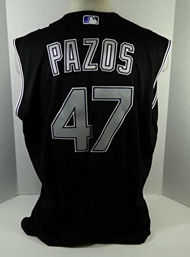 2020 Colorado Rockies James Pazos #47 Jogo emitido POS Usado Black Jersey Vest 3 - Jerseys MLB usados ​​para MLB usados