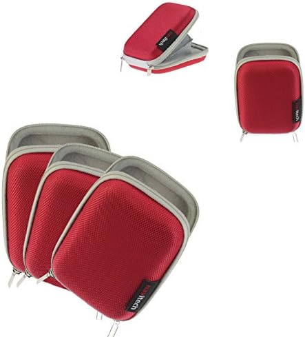 Navitech Red Red Hard Protective Case de fones de ouvido compatível com o Audio Technica Solid Bass ATH-CKS550BT