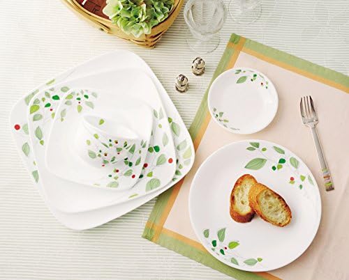 Corelle J405-KJKA CP-9200 Mini placa, placa, placa, placa, resistente a quebra, leve, microondas seguro, cofre do forno, lava-louças