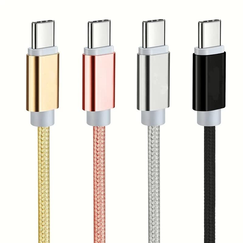 Tipo USB de 4 pacotes para USB C Cable de carregador trançado de nylon, para MacBook, iPad Pro Galaxy Phones, Switch, Pixel