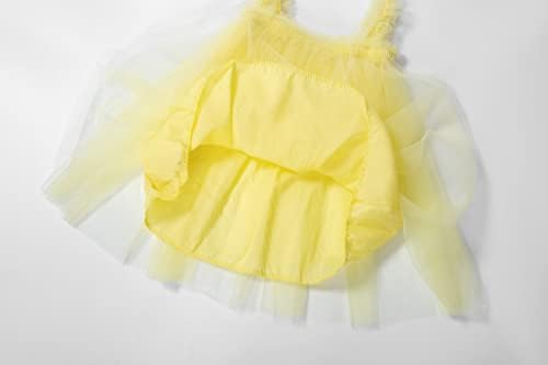 Vestido de tule em camadas de meninas lzh para meninas Princesa sem mangas Tutu vestido amarelo