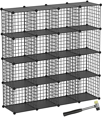 Organizador de armazenamento de cubos de arame tumucuto, prateleiras de armazenamento de metal de 6 cubos, estante de livros,