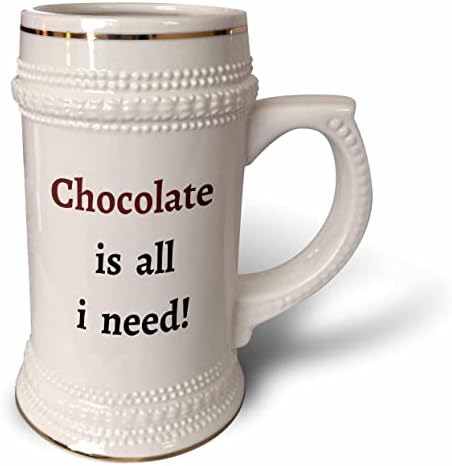 Imagem 3drose de citação de chocolate é tudo que eu preciso - 22 onças de caneca de Stein
