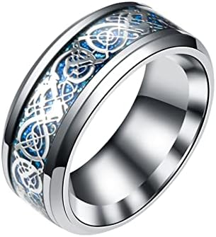 2023 Novo dragão de anel de ouro de titânio com dragão prateado aço de anel inoxidável anéis de aço de aço anéis mínimos