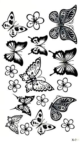 Mini tatuagens 2 folhas de borboleta festival de tatuagem temporária à prova d'água Flash Tattoo Fake Body Art Make Up Neck Ombro Tattoos Adesivos de desenho animado