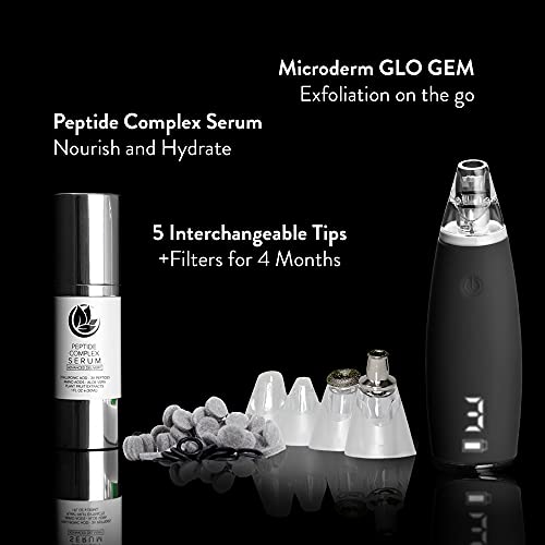 Microderm Glo Gem Pacaco de cuidados com a pele premium - Inclui sistema de microdermoabrasão de diamante, filtros de 8 mm de