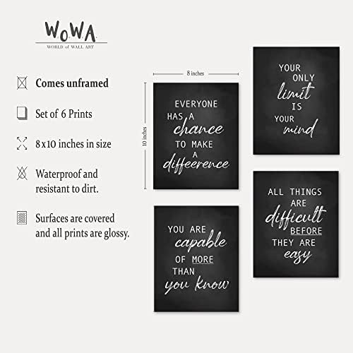 W.O.W.A - Um conjunto de 6 pôsteres com frases e citações motivacionais, projetadas para inspirar e incentivar os alunos enquanto