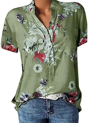 Camisas de botão de manga curta para mulheres de verão blusas de blusas casuais de Blusas de moda 2023