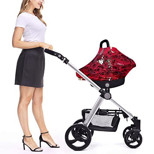Capas de assento de carro para bebês buquê floral vermelho rosa aquarela tampa de enfermagem capa de carrinho de cachecol de amamentação