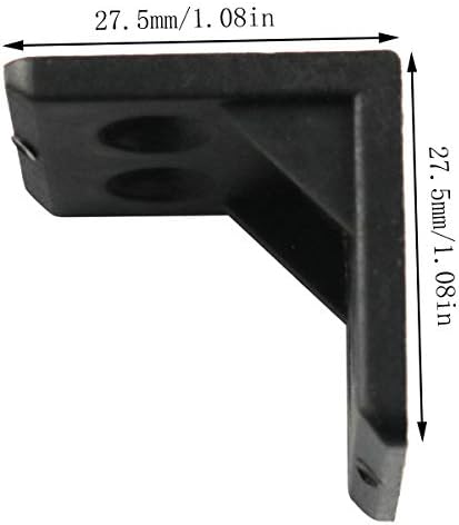 E-Out excelente 8pcs, 4 orifícios L suportes de canto de forma pretos de plástico preto espessado de ângulo reto de canto de canto
