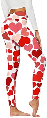 Aldeias de cintura alta feminino Day dos namorados Love Print Yoga Pants Workout Calça Fitness Skinny Athletic Troushers