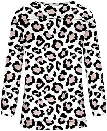 Camisas femininas estampares de leopardo emedecedas de queda de caça -calibre de palha