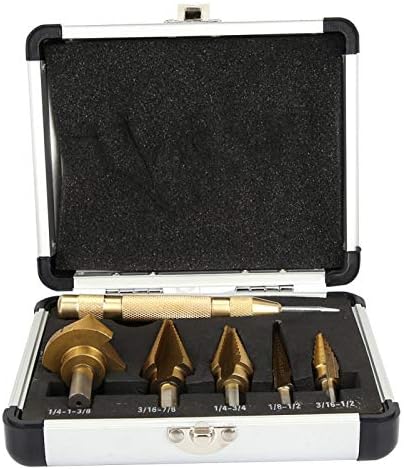 Alremo Huangxing - broca de etapa, 6pcs 1 Box Titanium Plating Step Drill Bit Set, Bits de broca de etapa, broca