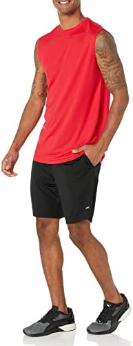 Essentials Performance Men's Tech Muscle Tank T-shirt, pacote de 2