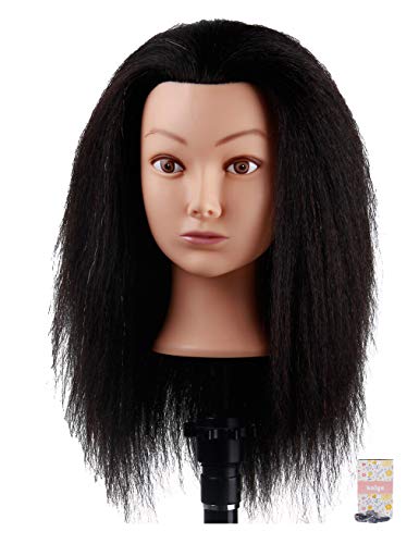 Kalyx Mannequin Cabeça com cabelo humano para cosmetologia Braiding Cornrow ou Practice Cost On Hair Doll Head Manikins Hair Training