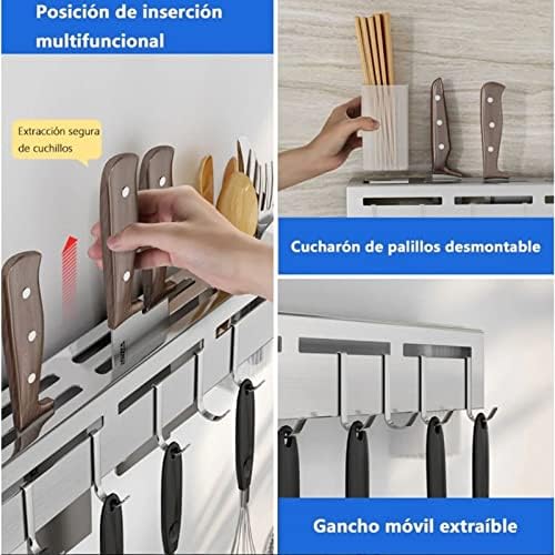 Suporte para faca para parede, suporte de utensílios de cozinha e suporte de armazenamento de facas, 40 cm de faca de cozinha rack de rack