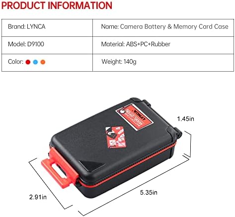 Caixa da bateria da câmera Lynca, caixa de cartão rígida de memória do protetor portátil, caixa profissional de armazenamento profissional à prova d'água e à prova de choque, segure 2 baterias de câmera 4 cartões SD 2 cartões xqd ou 2 cartões CF