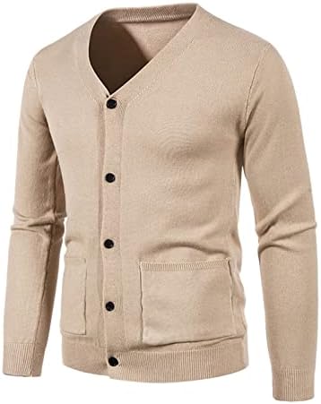 Suéter comprido masculino botão casual vistosco de pescoço slim fit