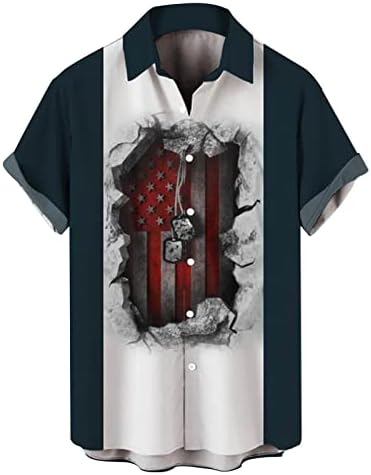 Moda masculina e lazer Printing Digital Fivela de fivela de capa de manga curta camisa de manga top masculino de