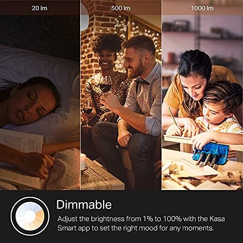 Kasa Smart Bulbo, 1000 lúmens Alteração de cor Comporta a lâmpada smart wi -fi Compatível com Alexa e Google Home, 11W, A19, 2,4 GHz, nenhum hub necessário, um dispositivo certificado para humanos