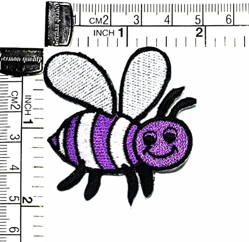 Kleenplus Purple Bee Cute Insect Insect Honeybee Kid Cartoon Ferro bordado em costura em crachá para jeans jaquetas chapéus mochilas