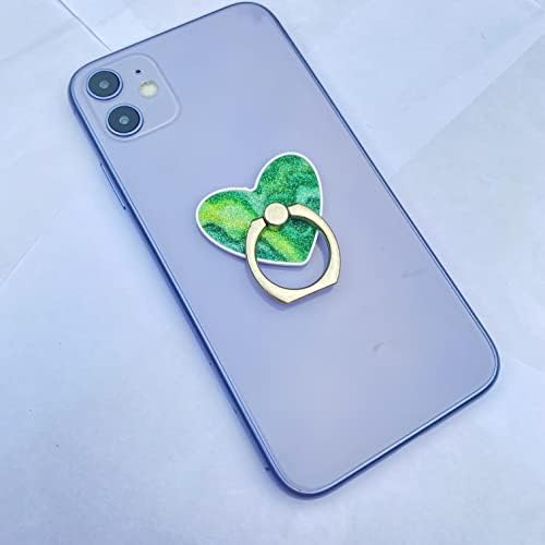 Anel de telefone celular Glitter Ring Ring Stand colorido Ripple Heart Forma 360 Rotação para smartphone e tablets reposicionáveis