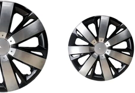 Snap 15 polegadas no Hubcaps compatíveis com Chevrolet - Conjunto de tampas de 4 aros para rodas de 15 polegadas - preto e cinza