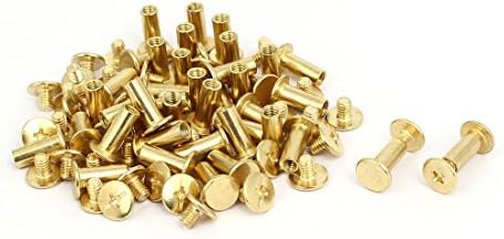 Aexit M5x12mm Power Ferramenta de energia Ferramenta e acessórios Chicago Screw Post Gold Tone 40pcs Para fotografias de fotos de fotografias álbuns