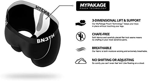 BN3th Infinite Ionic masculino masculino Boxer Briefs-Roupa íntima respirável, anti-chafing e anti-odor com bolsa de mypakage