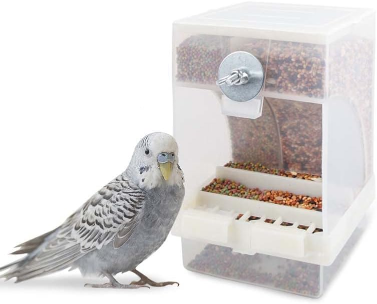 Ystar 2-Pack No-Mess automático alimentador de pássaros Papagar alimentador de acessórios de gaiola de gaiola para alimentador