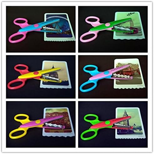 La Tartelette Creative Scissors School Smart Paper Decorative Wave Lace Edge Scissors, cores variadas, 5 polegadas - pacote de 6 pcs