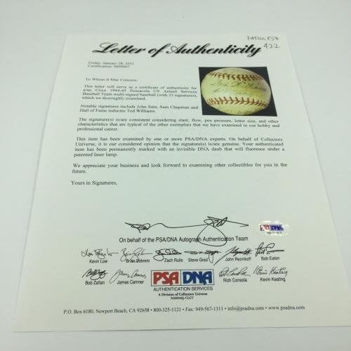 Rare Ted Williams World War 2 WW2 Signated Game usou Baseball PSA DNA CoA - Bolalls autografados