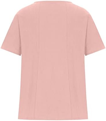 Camisetas gráficas de girassol para feminino camisa de linho de algodão solto tops curtos tampos de goma casual
