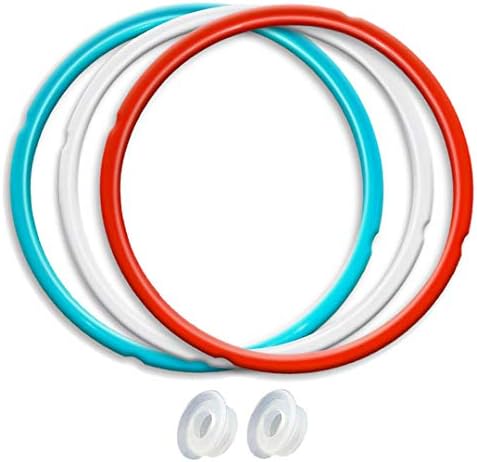 Anel de vedação de silicone, 3 pacote, salgado de céu azul e cereja doce e transparente comum branco, adequado para 5qt