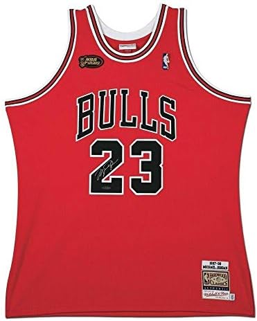 Michael Jordan assinou 1997-98 Mitchell & Ness Bulls Red Jersey NBA Finals Uda - Jerseys autografadas da NBA