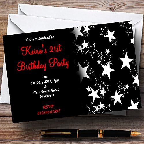 O card zoo vermelho, branco e preto convites de festas personalizados